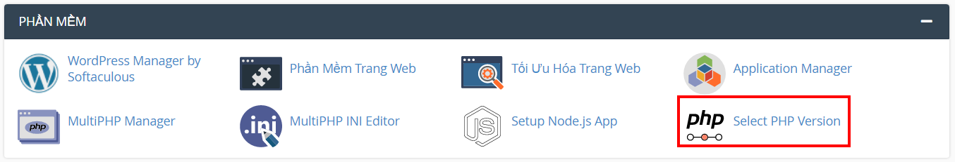 Chọn phiên bản PHP